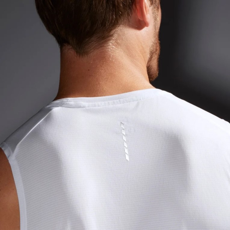 Salomon Cross Run Men's Tanks White / Grey | CA 47J95